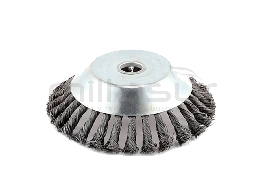 CABEZAL LIMPIEZA CON CEPILLO METALICO PARA DESBROZADORAS 200mm - 25,4 (con arandela reductora 20mm)