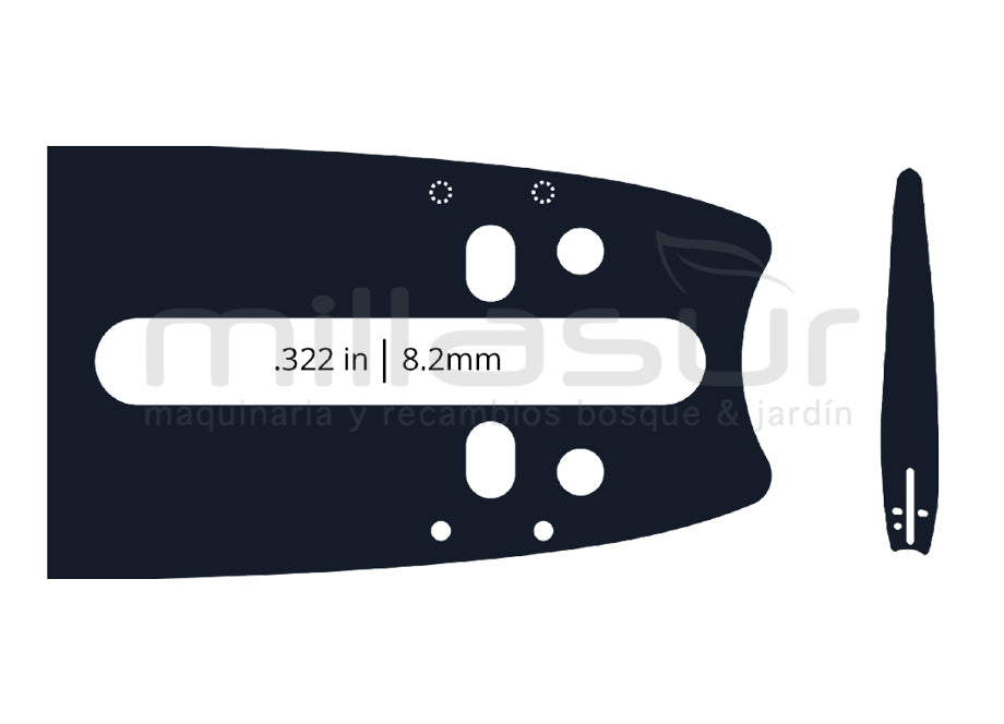 ESPADA ANOVA UNIVERSAL CARVING 8" - 1/4" - 0.50 1,3mm - 52E (incluye cadena 1/4")