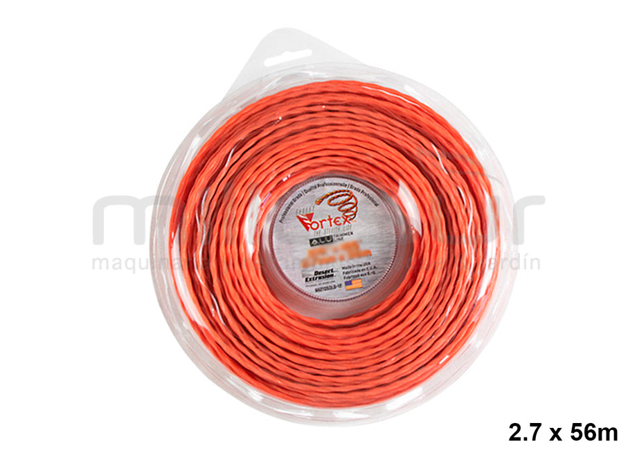 NYLON VORTEX ALU NARANJA 2.7 x 56m. (ANTIRUIDO-COPOLIMERO)