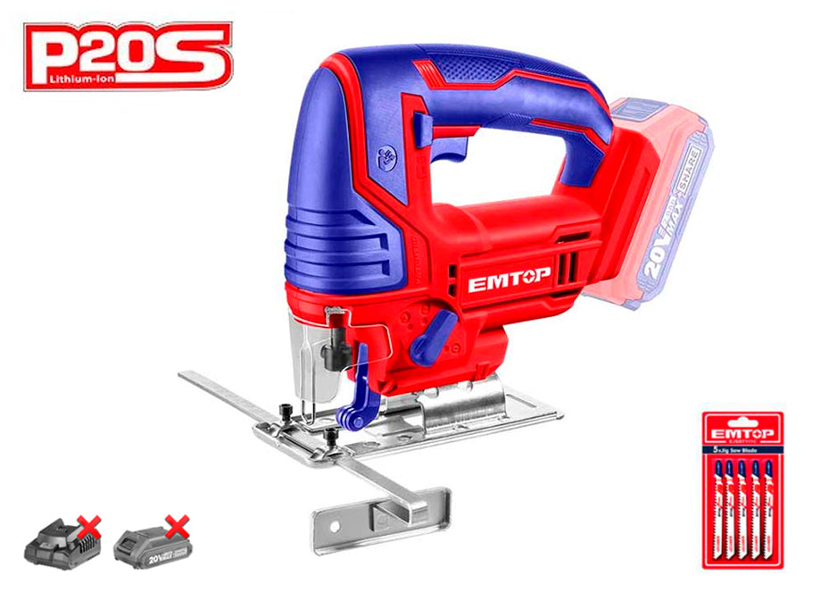 SIERRA DE CALAR EMTOP BATERÍA 20V - P20S - (CON 5 SIERRAS - NO INCLUYE BATERÍA NI CARGADOR)