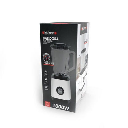 Batidora vaso cristal 1.5L 1000W blanca Küken