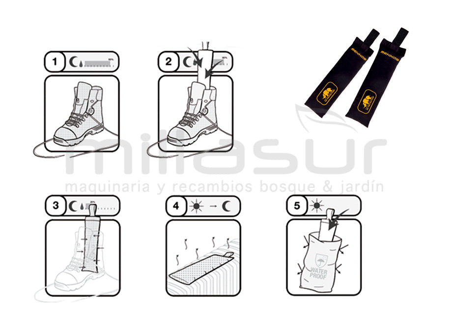 ABSORBENTE HUMEDAD INTERIOR BOTAS SEKKOS