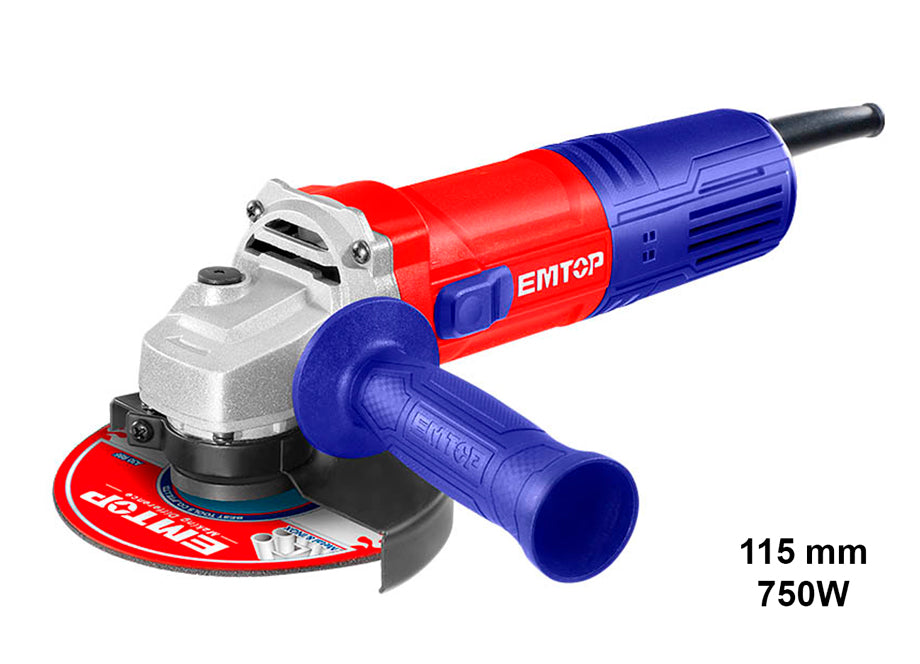 AMOLADORA 115MM 750W EMTOP (INCLUYE MANILLAR AUXILIAR)