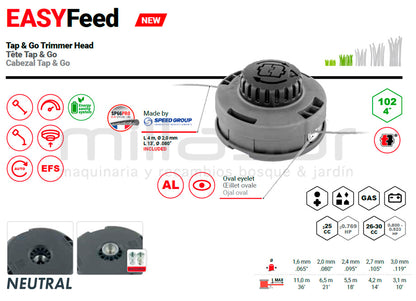 CABEZAL EASYWORK 102 CARGA RÁPIDA - SIN ADAPTADOR