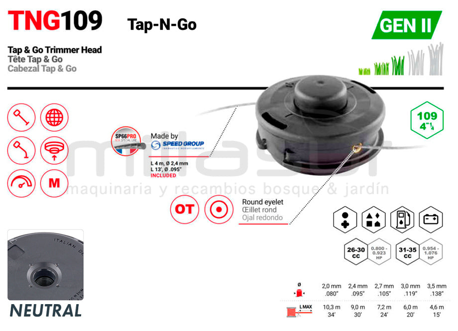 CABEZAL HOBBY TNG109 - SIN ADAPTADOR