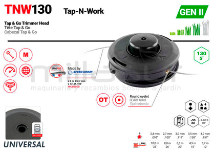 CABEZAL TAP-N-GO PROFESIONAL TNW130 - UNIVERSAL