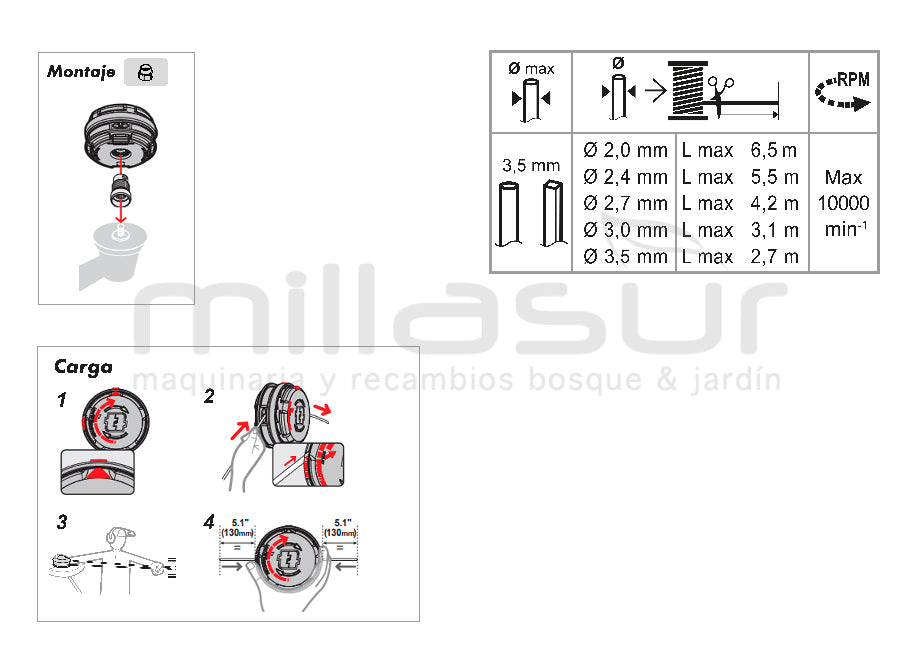 CABEZAL TAP-N-GO TF109 CARGA RÁPIDA BOTÓN PLANO - 8 x 1.25 Izq/Macho, 10 x 1.25 Izq/Hembra