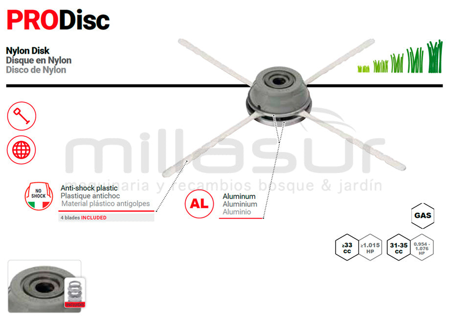 CABEZAL UNIVERSAL PRODISC 380mm.