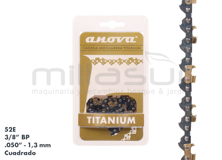 CADENA ANOVA TITANIUM 3/8" BP - .050" CUADRADO - 52E