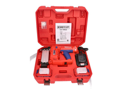 CLAVADORA BATERIA EMTOP 20V P20S (CON 2 BATERIAS 2Ah, CARGADOR, MALETIN)