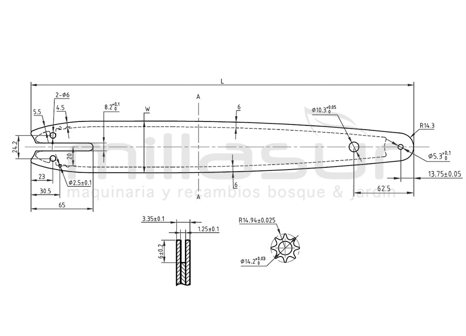 ESPADA ANOVA LAMINADA STIHL 10" - 1/4" - .043 1,1mm - 56E - SW-TE