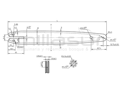 ESPADA ANOVA LAMINADA STIHL 10" - 1/4" - .043 1,1mm - 56E - SW-TE