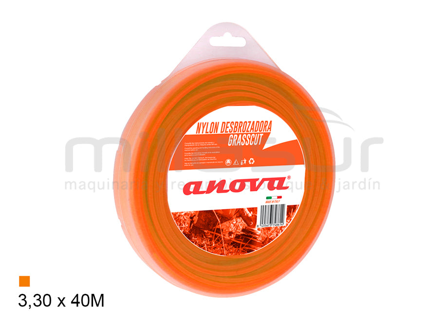 NYLON ANOVA GRASSCUT DISPENSER CUADRADO 3,30 x 40 m.