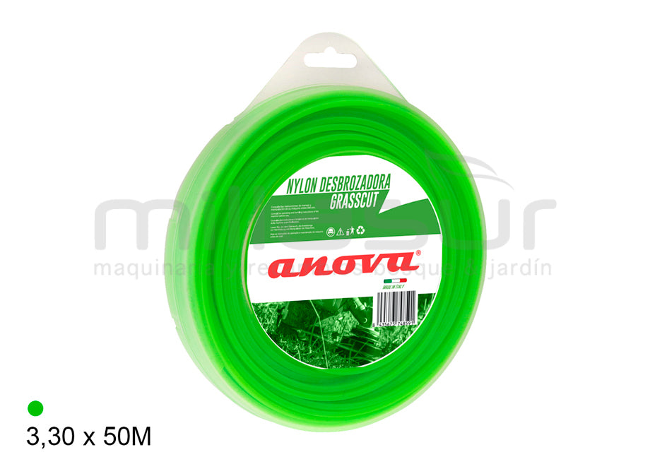 NYLON ANOVA GRASSCUT DISPENSER REDONDO 3,30 x 50 m.