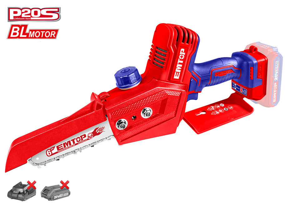SIERRA 6" BATERIA 20V BRUSHLESS EMTOP - P20S (BATERIA Y CARGADOR NO INCLUIDOS)