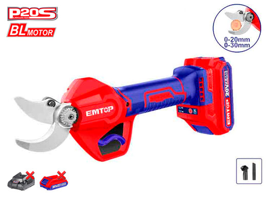 TIJERA PODA BATERIA 20V BRUSHLESS EMTOP-P20S(20-30mm - BATERIA Y CARGADOR NO INCL.)